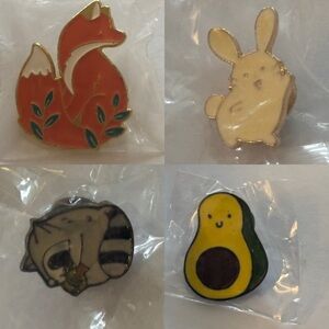 💥4/$20💥 4pc Animal & Avocado Enamel Pin Set